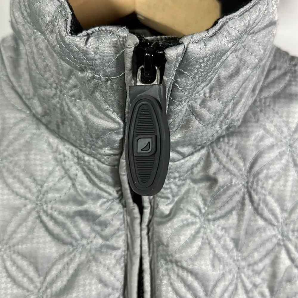 PREDATOR WEAR Women's Lightweight Quilted Zip-Up Coat Jacket Silver Size XS